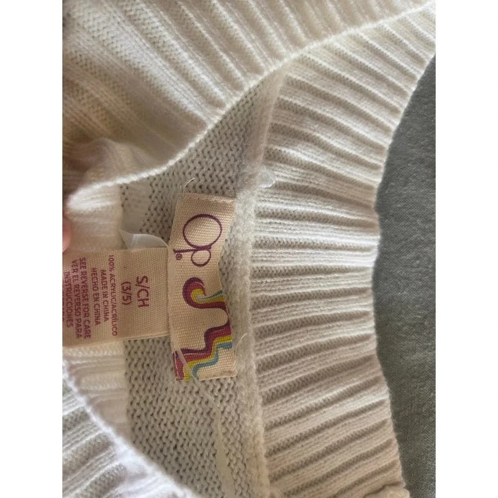 Op Ocean Pacific Womens Fair Isle Crewneck Sweater White Blue Size Small (3/5)